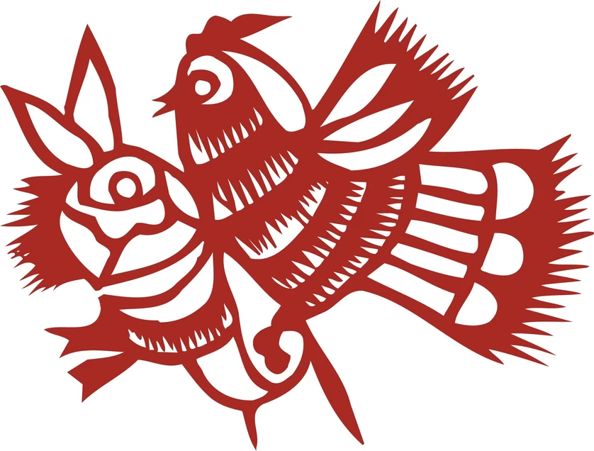 中国风中式传统喜庆民俗人物动物窗花剪纸插画边框AI矢量PNG素材【823】